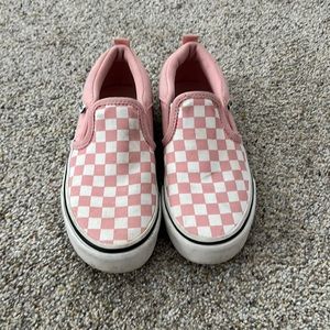 Girls Pink & White Checkered Vans